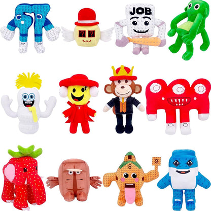 JunSenx Steal a Brain Multicolor 12-Piece Plush Toy Set - Collectible Meme Plushies Featuring 67, Sammy Strawberry Elephant & More, for Fans, Holidays