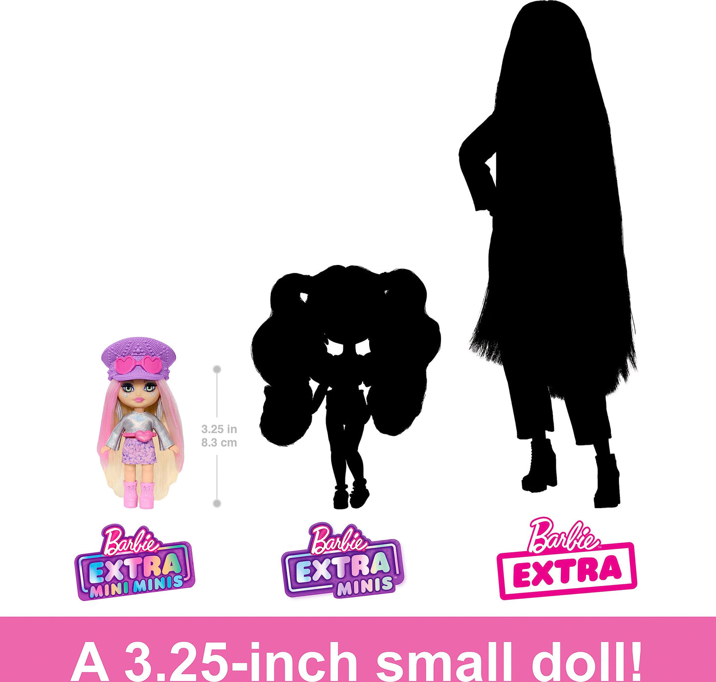 Barbie Extra Mini Minis Travel Doll with Pink & Blonde Hair, Fringe Top, Pastel Mini Skit & Desert-Themed Accessories