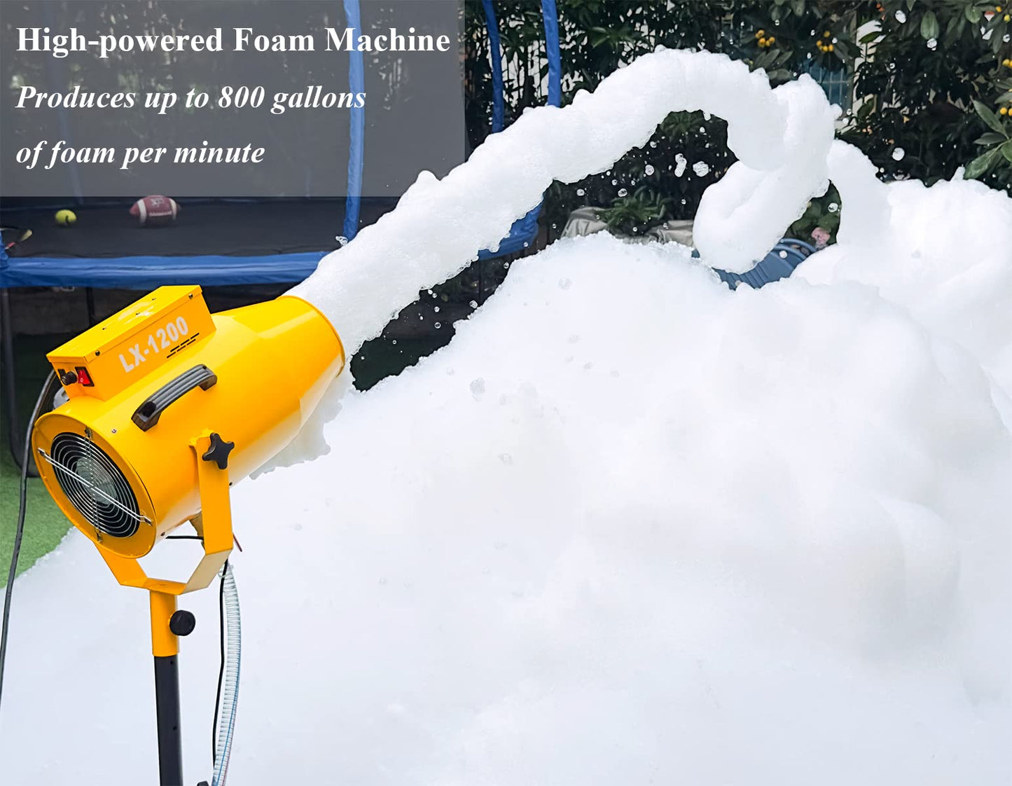 LANGXUN 2026 Upgrade Foam Machine for Party, 1200W High Power Foam Maker Cannon Bubble Machine, Outdoor Summer Pool Party Water Toys for Birthdays