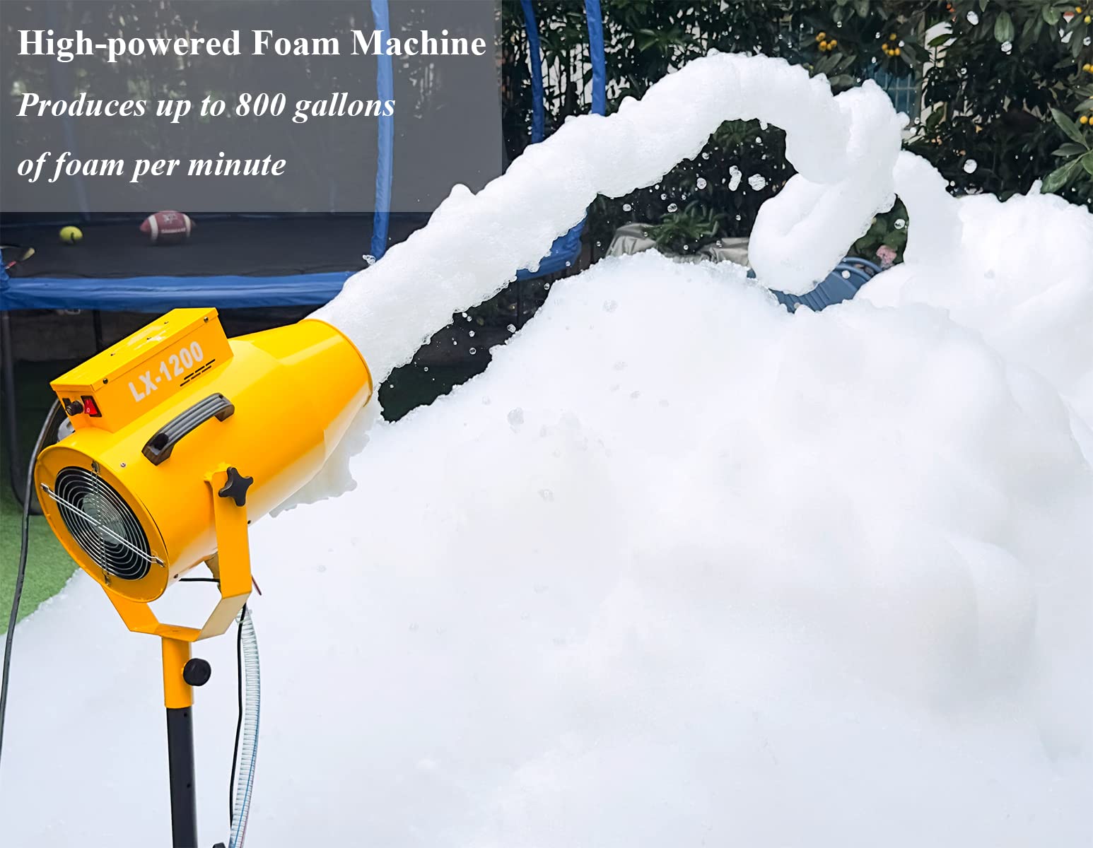 LANGXUN 2026 Upgrade Foam Machine for Party, 1200W High Power Foam Maker Cannon Bubble Machine, Outdoor Summer Pool Party Water Toys for Birthdays