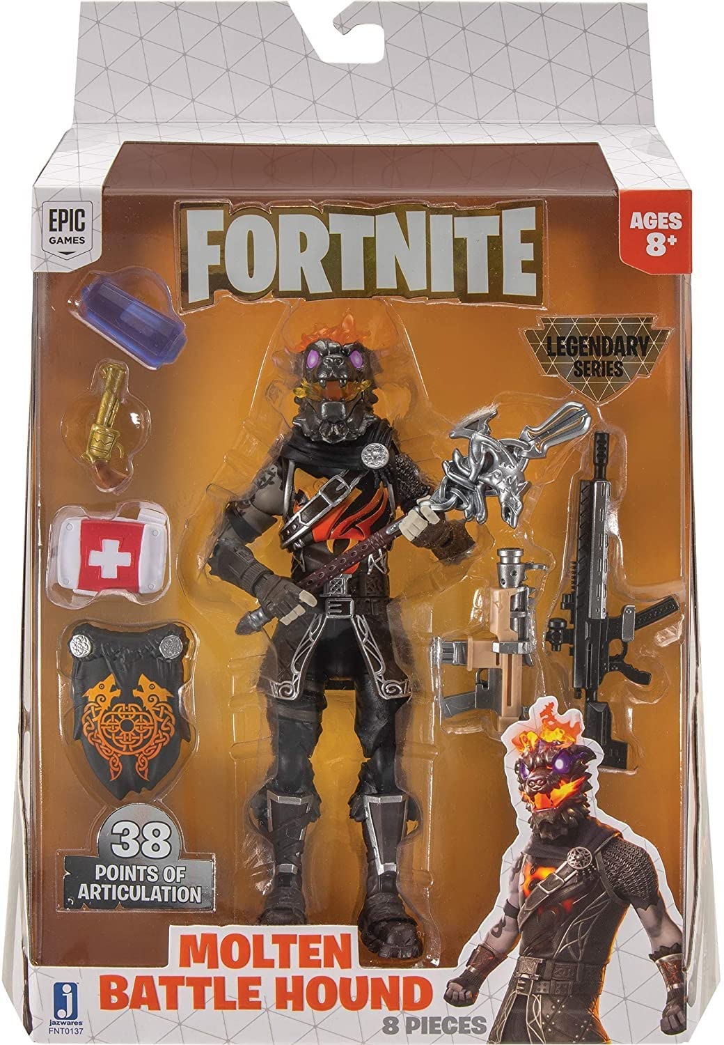 Jazwares Fortnite 6" Legendary Series Figure, Molten Battle Hound