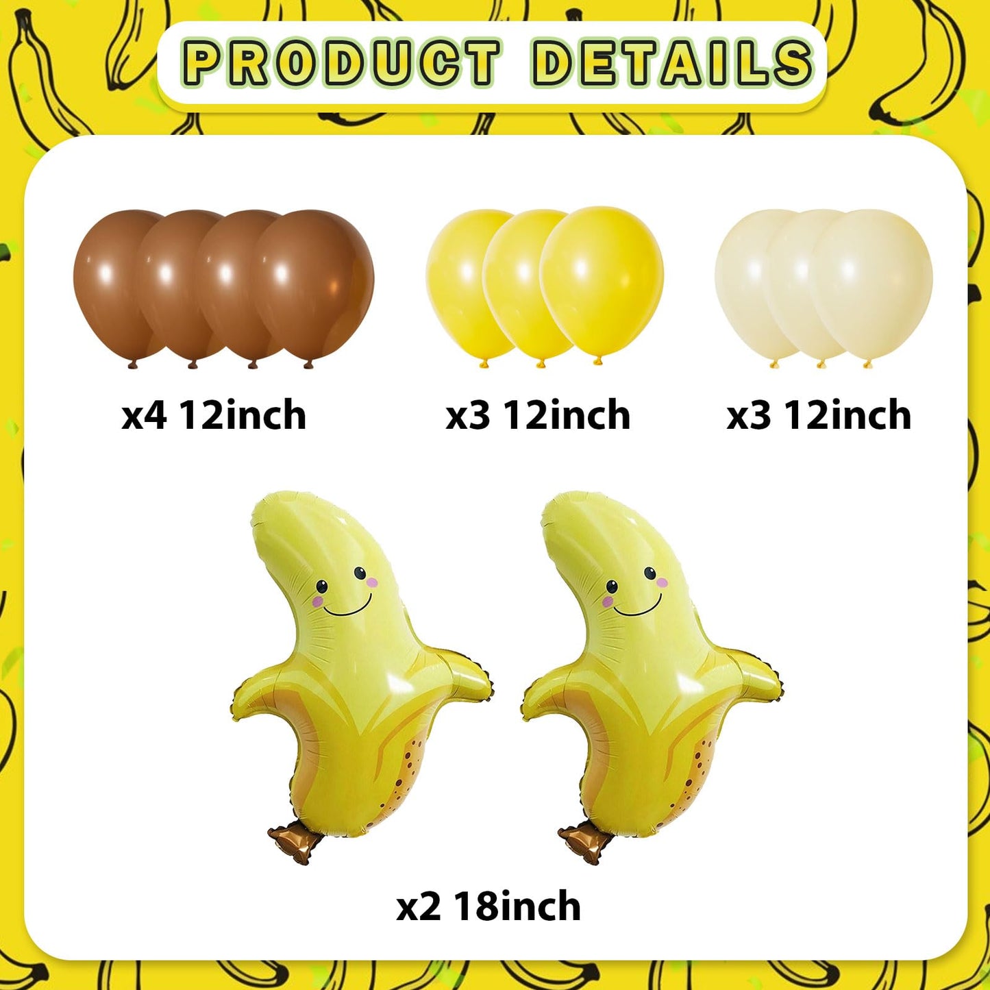 Banana Party Decorations Banana Birthday Decorations Banana Decorations with Let's Go Bananas Banner Garlands Hanging Swirls Balloons
