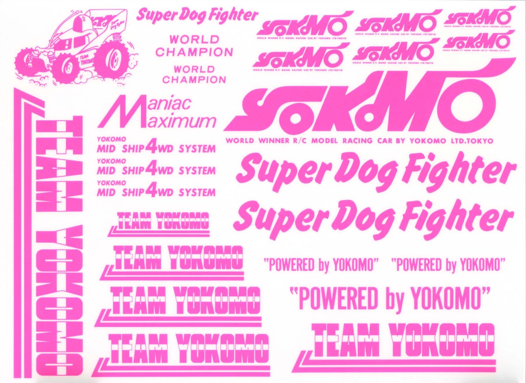 Yokomo ZCD4PI Super Dog Fighter Decal Set (Pink)