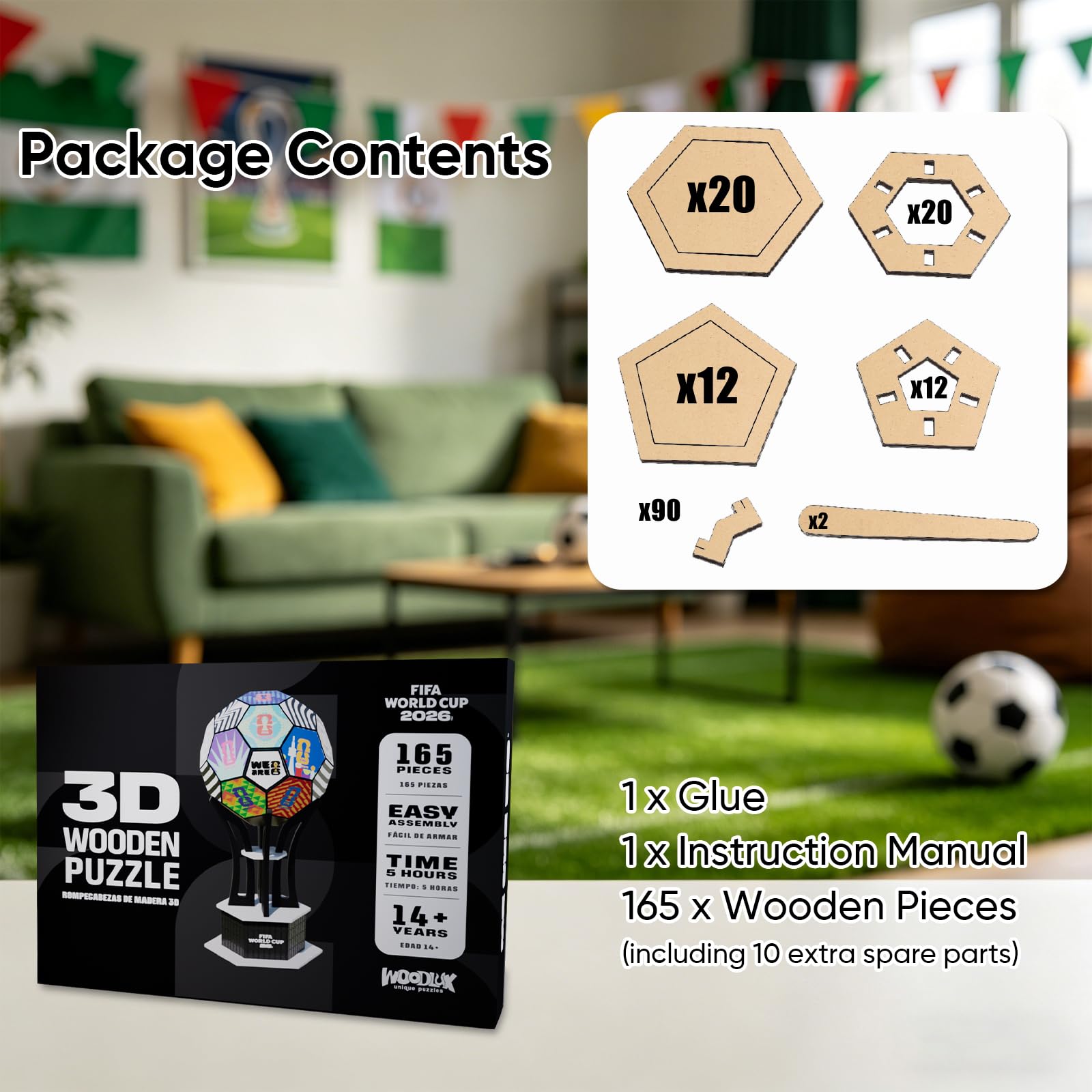 WoodLux FIFA World Cup 2026 3D Wooden Puzzle Desk Decor-Host Cities
