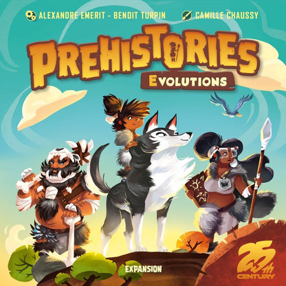 Prehistories Evolutions Expansion, New Skilled Hunters, Legacy Style Story Family Board Game - 25th Century Games