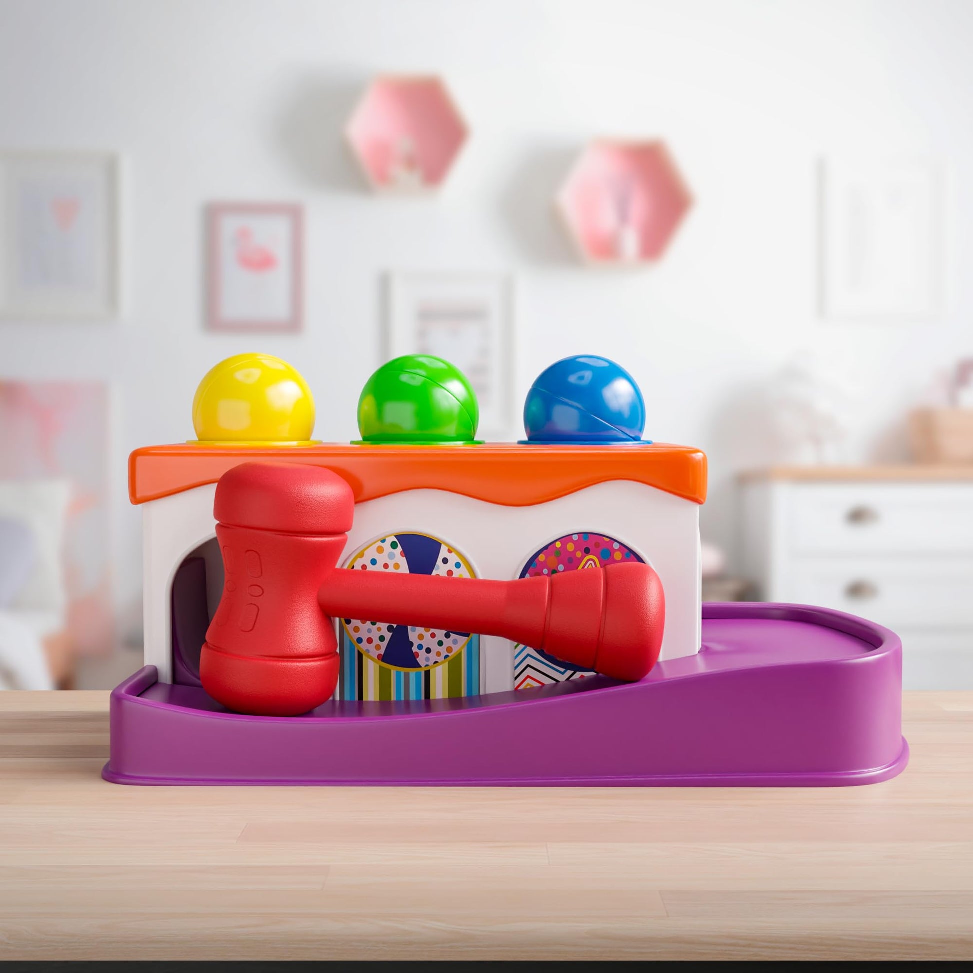 Lollipop Baby Hammer Toy Toddler Activity: Montessori Toys Spark Your Child's Curiosity with Our Ball and Hammer Toddler Toy. Encouraging Creativity
