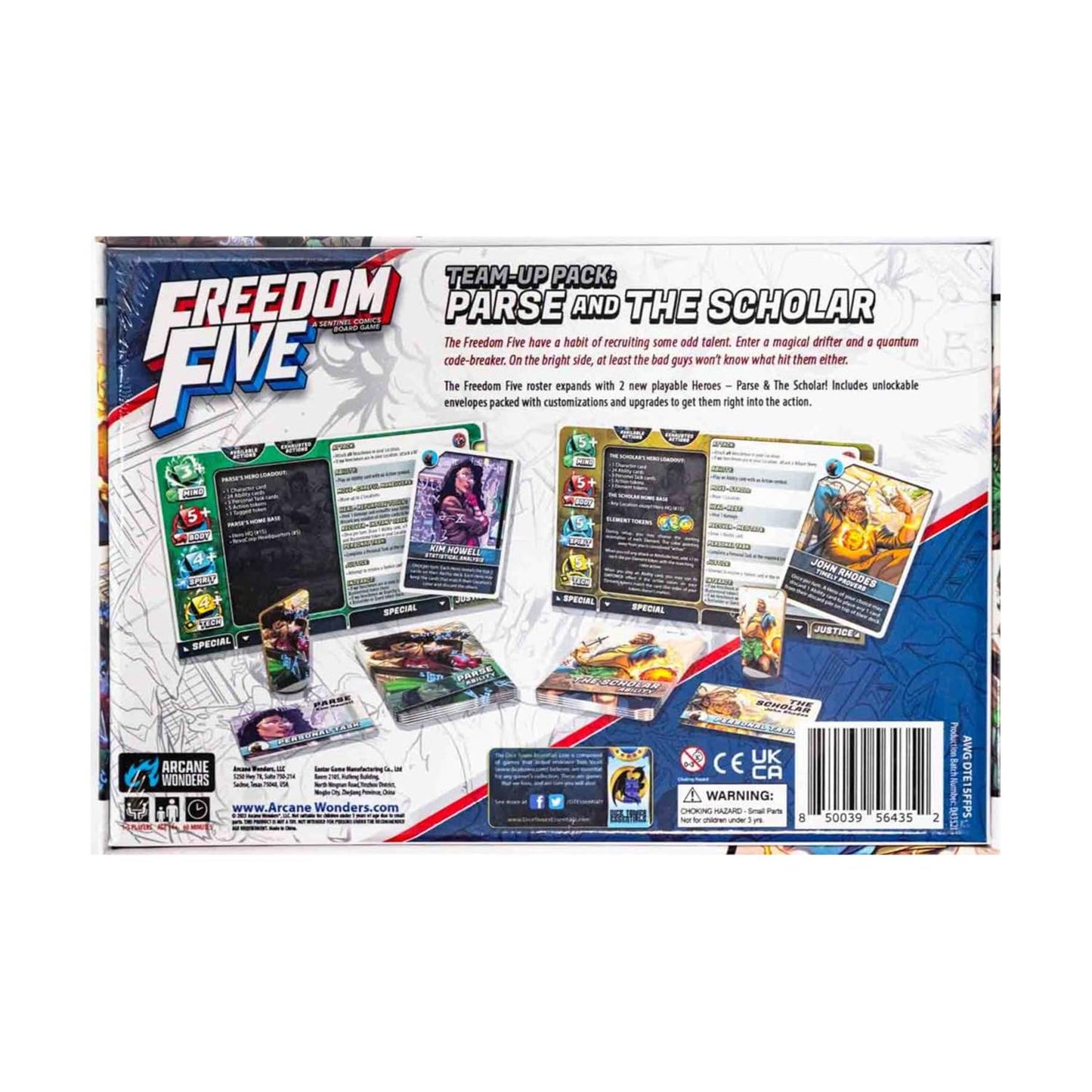Freedom Five - Parse & The Scholar Team-Up Pack by Arcane Wonders | Ages 14+ | 1-5 Players | 90 Minute Playing Time