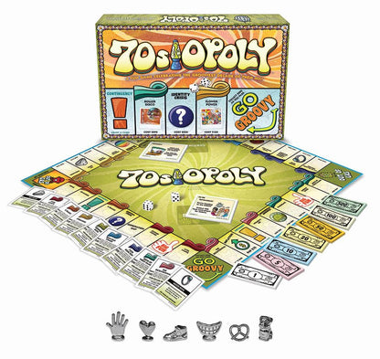 70s-Opoly Board Game - A Fun Property Trading Game Celebrating the Grooviest Decade of Them All! - for 2 to 6 Players Ages 8 and up