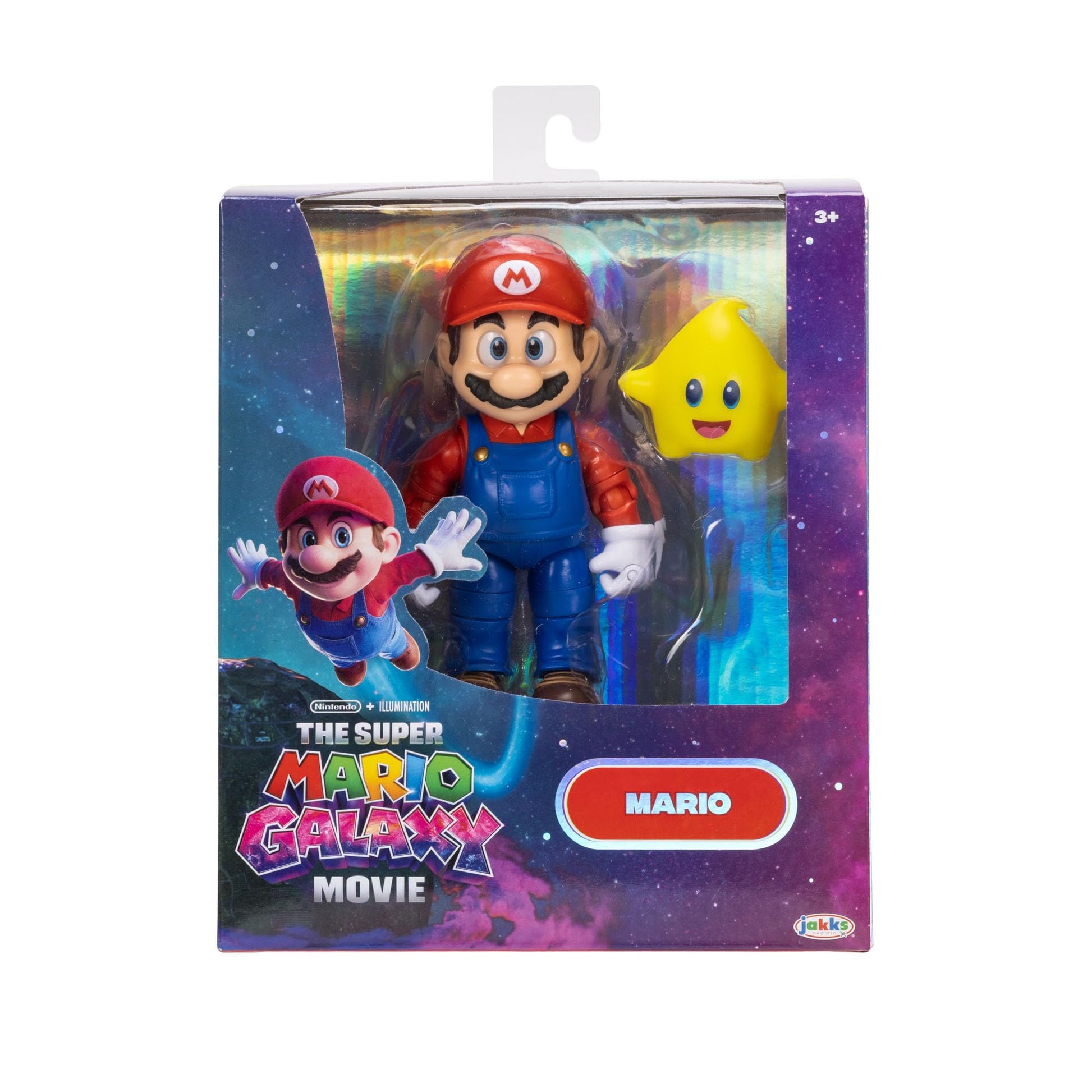 The Super Mario Galaxy Movie 5” Action Figures Series 1 - Mario Figure with Yellow Glow-in-The Dark Luma Star Accessory - Premium Details 22 Points