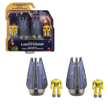 Mattel Disney Pixar Lightyear Hyperspeed Series Zyclops Space Pod Battle Damage & Zyclops Figure, 3.78 Inch Long Vehicle & 1.75 Inch Figure, Toy 4