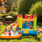 Inflatable Water Slide Bounce House, 10x10 Large Bouncy Castle with Climbing Wall, Splash Pool, Water Cannon & Blower, Heavy Duty Backyard Water Park