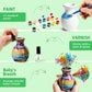 Mini Pottery Wheel for Kids - Fingertip Pottery Painting Craft Kit with 2.3in Turntable, Clay and Flowers, Mess Free Arts & Crafts Toys Birthday