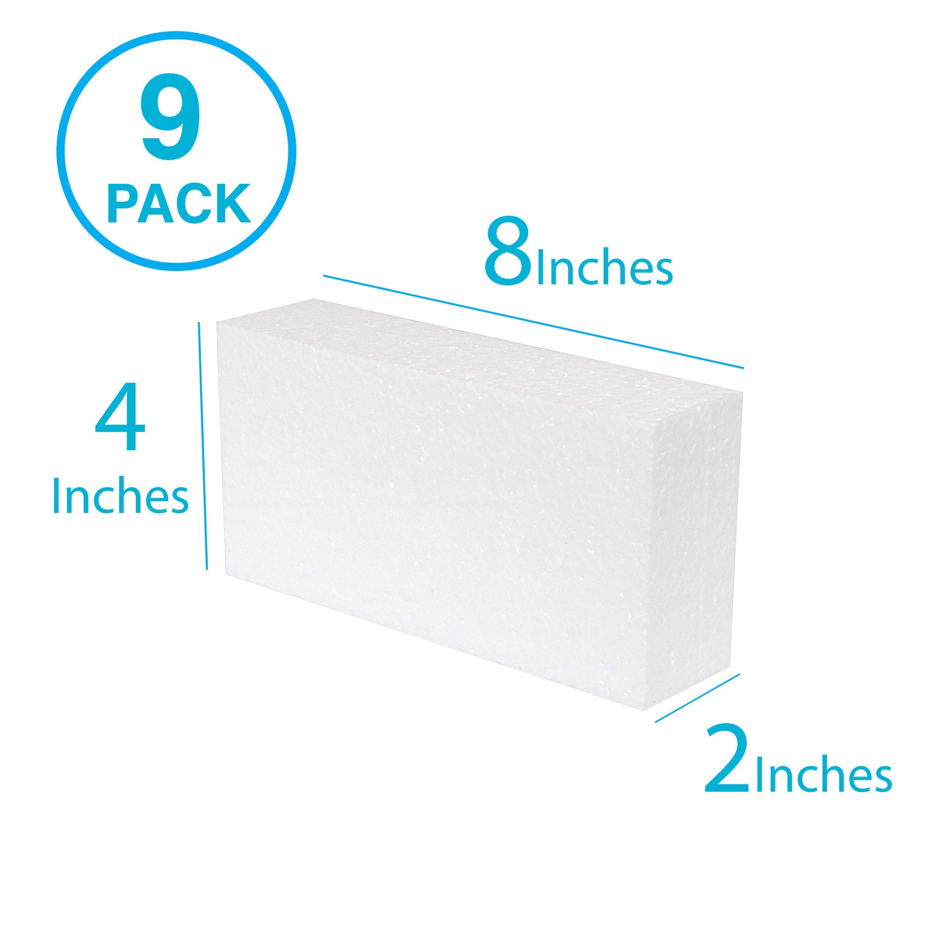 Silverlake 8x4x2 Craft Foam for Styrofoam Block Projects (9-Pack)