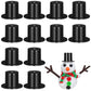STOBOK 100Pcs Mini Black Top Hats: Plastic Small DIY Craft Magician Hats for Snowman Decorating, Christmas Party Supplies, Cupcake Toppers, Dollhouse