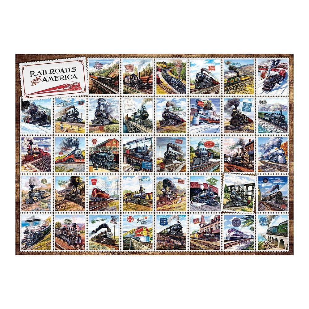 Cobble Hill 1000 Piece Puzzle - Railroads of America - Sample Poster Included