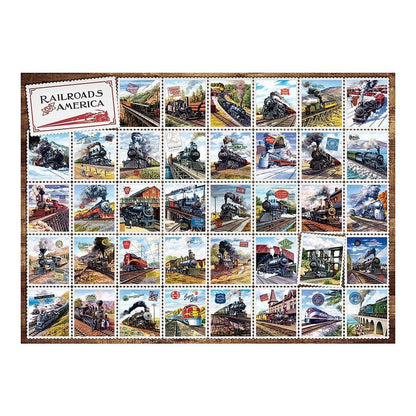 Cobble Hill 1000 Piece Puzzle - Railroads of America - Sample Poster Included