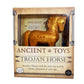 Johnny World - Ancient Toys - Wooden Trojan Horse Pull Toy with Hardcover Book! Teach Children About History Through Interactive Play