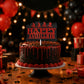 Happy Birthday Cake Topper, Glitter Black & Red Horrific Forest Birthday Cake Bunting Decor for Themed Party Favors & Decor Supplies