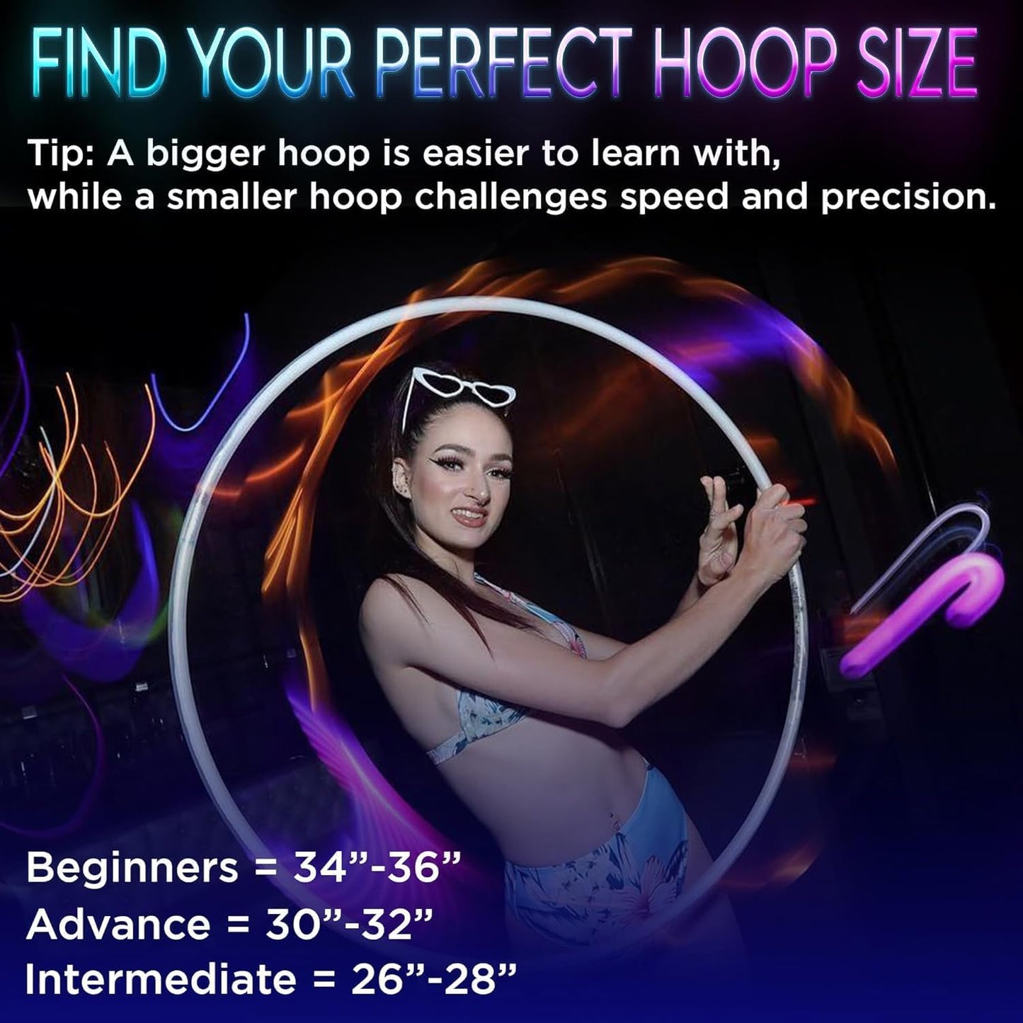 UltraPoi - UltraHoop Remote LED Hula Hoop, Wireless Control, 36” x 3/4” OD