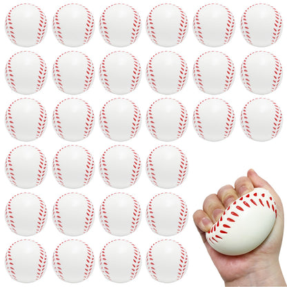 Whkvnng 30PCS Large 2.5Inch Baseball Stress Ball,Stress Relief Balls,Squeeze Sports Ball,Squeeze Foam Balls for Themed Baseball Stress Anxiety Relief