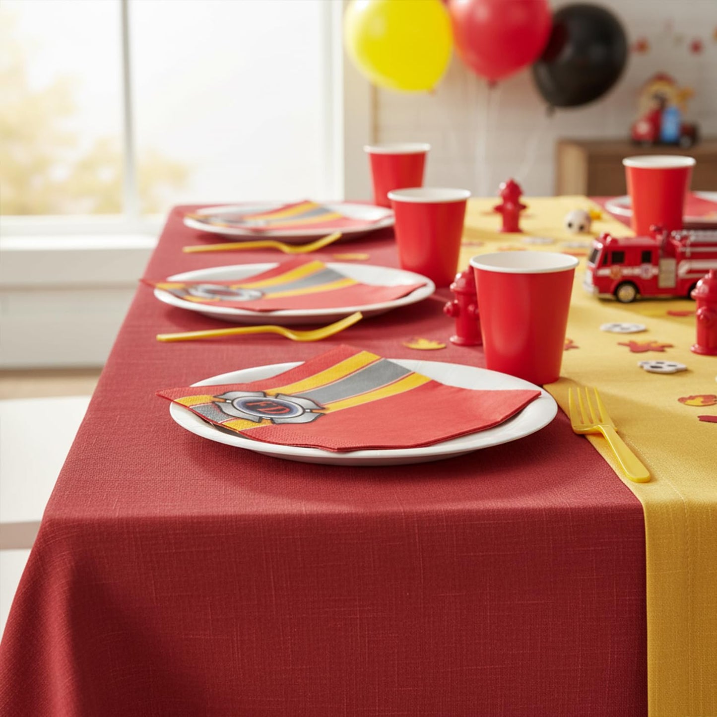 Fun Express - Fire House Hero Lunch Napkins (16pc) for Birthday - Party Supplies - Print Tableware - Print Napkins - Birthday - 16 Pieces
