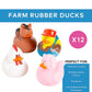 Farm Rubber Ducks, Duckies, 12 Pieces, Birthday Parties, Treasure Chest Supplies