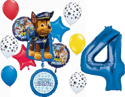 Paw Pups on Patrol 4th Birthday Party Supplies Chase 13pc Balloons