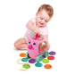 Winfun Pull-Along Pink Counting Piggy Bank - Bilingual English & Spanish Toy for Babies 6+ Months - Interactive Sounds, Lights, Phrases & Music