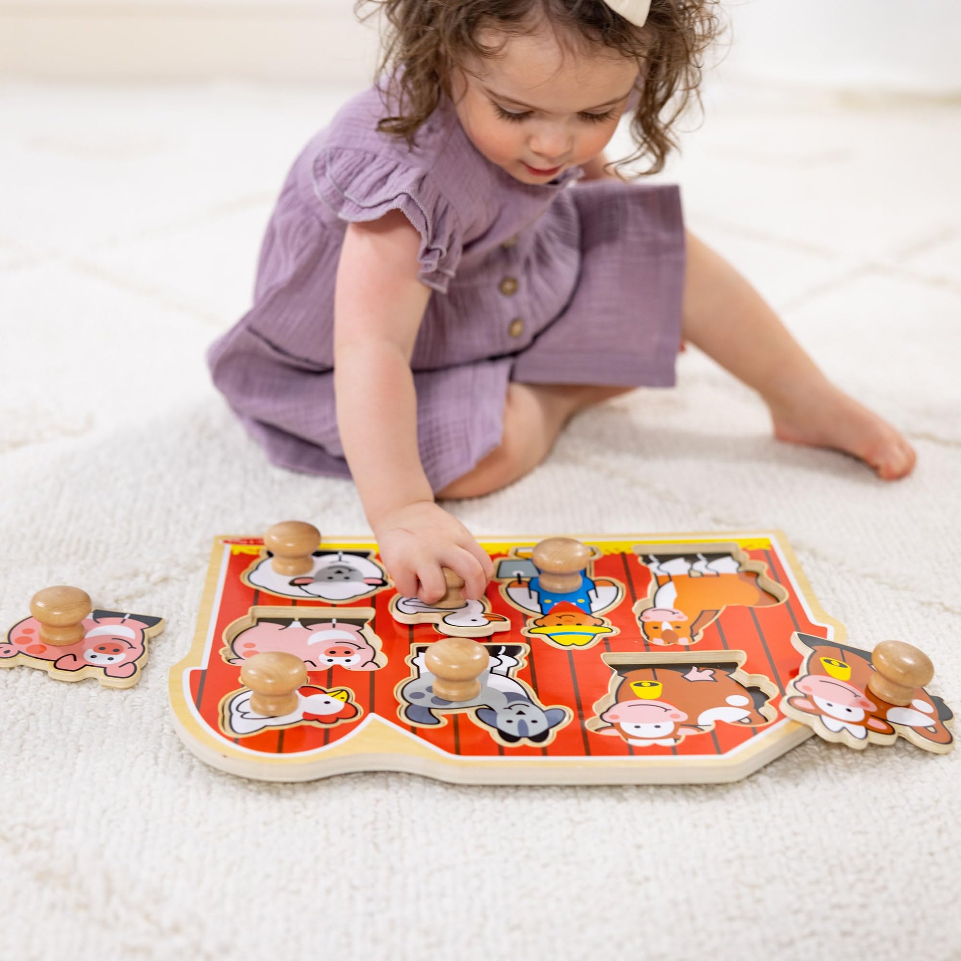Melissa & Doug Farm Animals Jumbo Knob Wooden Peg Puzzle