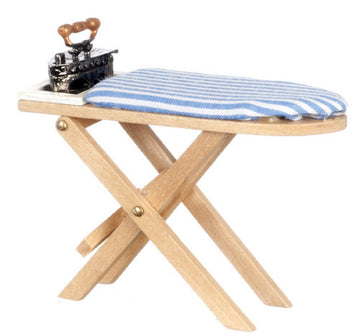 Dollhouse Wooden Ironing Board with Iron 1:12 Scale