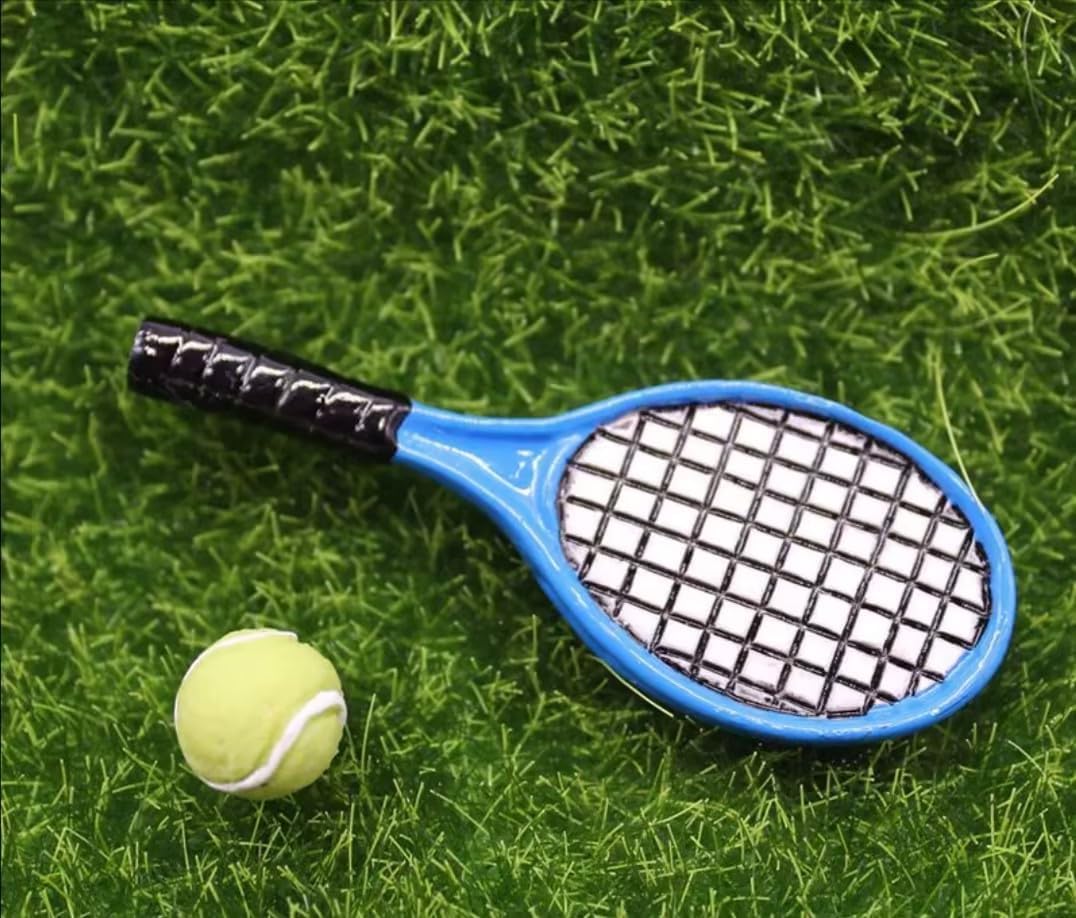 1 Set 1/12 Miniature Tennis Racket Racquet Dollhouse Accessories, Mini Tennis Racket, Dollhouse Décor, Toy Tennis Racket, Decorations
