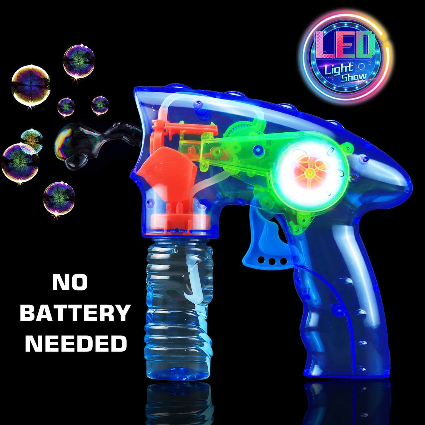 LED Bubble Gun Shooter, 6 Pieces Wind Up Blaster Outdoor Party Favor Prize