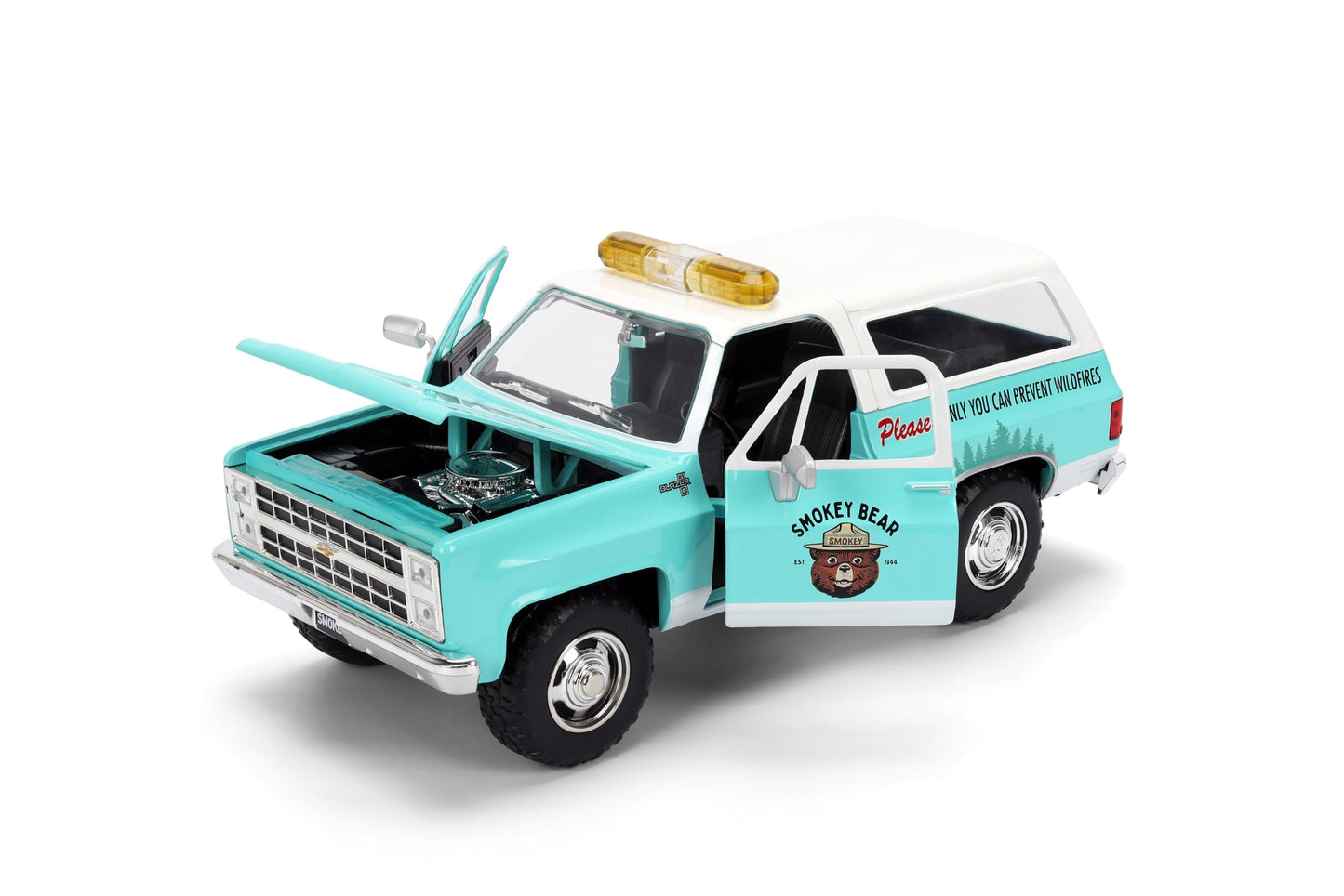 Jada Smokey Bear 1980 Chevy Blazer Die-Cast Car Toys - Smokey Bear Figure - Age 8+