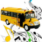 Big Daddy Huge Yellow School Bus with Lights and Cool Openable Doors Pull Back Toy School Bus with Sounds and Songs for Girls, Boys, Toddlers