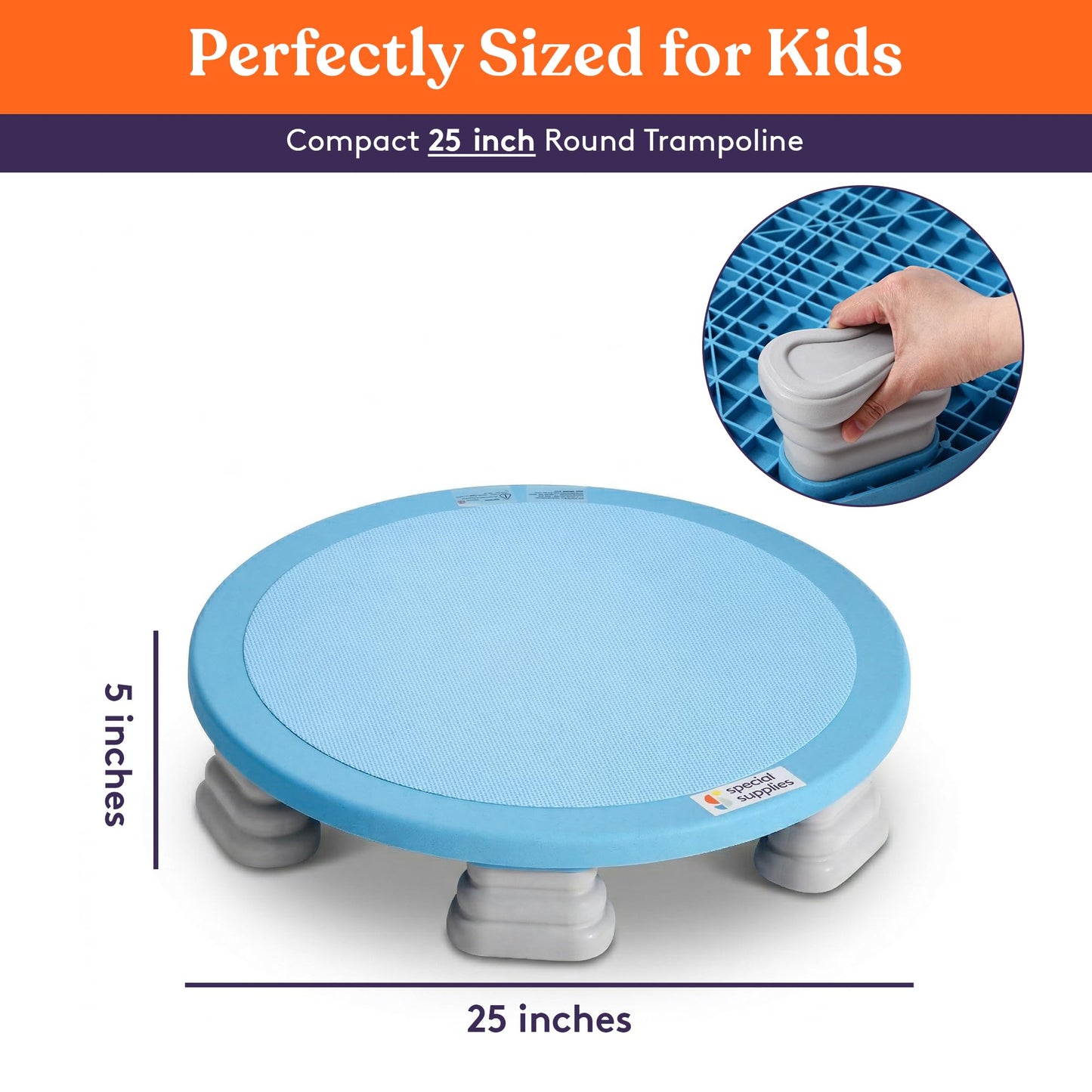 Special Supplies Kids Trampoline Rebounder Bouncing Board - Sensory Balance and Bounce Toy for Indoor and Outdoor Kids Toys - Outdoor Play Equipment