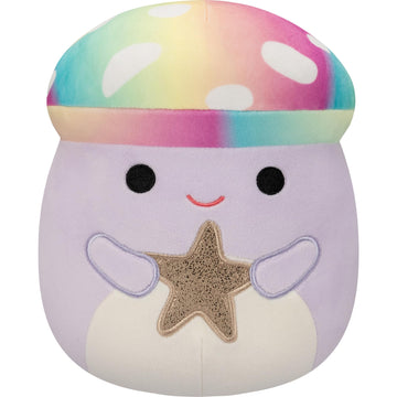 Squishmallows Original 8in Mahdi The Tie-Dye Purple Mushroom Holding Gold Star - Official Jazwares Plush (Little)