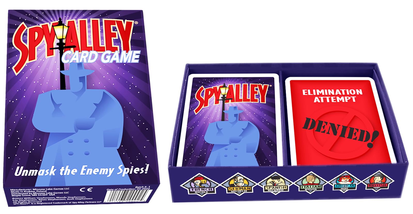 SPY ALLEY Card Game: Secret Intrigue for Kids and Adults Ages 8 and Up, Reimagined Spy Game for 2-6 Players, Mystery Games, Family Games for Kids
