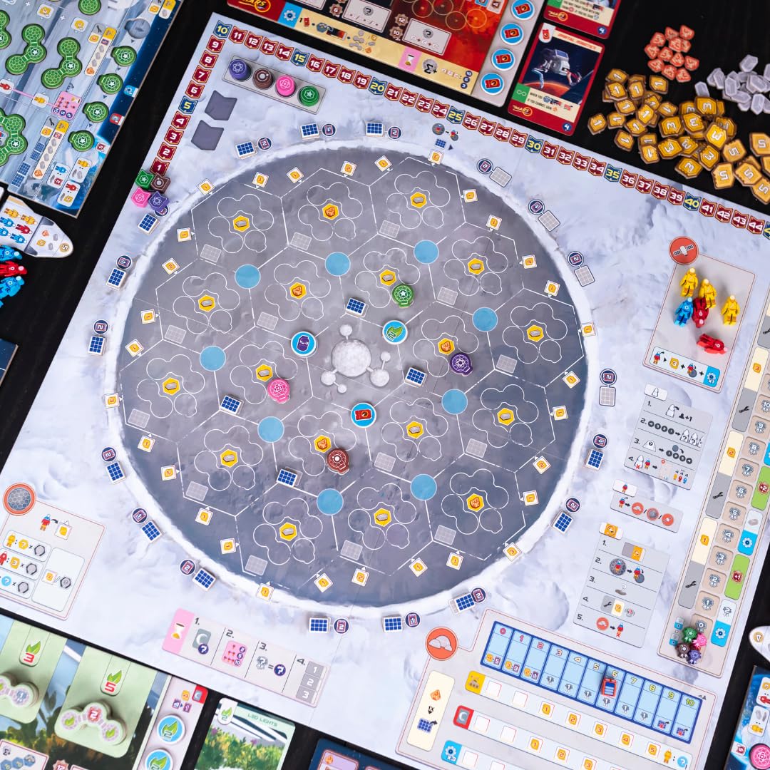 Shackleton Base: A Journey to The Moon Board Game - Sci-Fi Strategy Game of Space Exploration, Fun for Family, Kids & Adults, Ages 14+, 1-4 Players