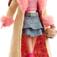 Barbie Signature My Scene Doll & Accessories, Chelsea in Y2K-Inspired Outfit with Butterfly Top, Cargo Jeans, Denim Bag & Display Stand