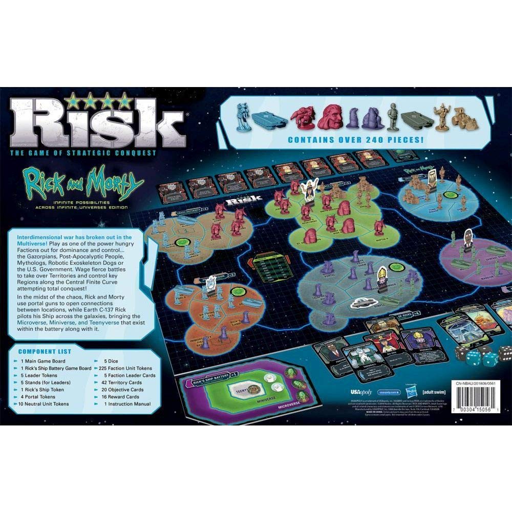 Risk Rick and Morty Risk Game | Based on The Popular Adult Swim TV Show Rick & Morty | Official Rick and Morty Merchandise | Classic Risk Board Game