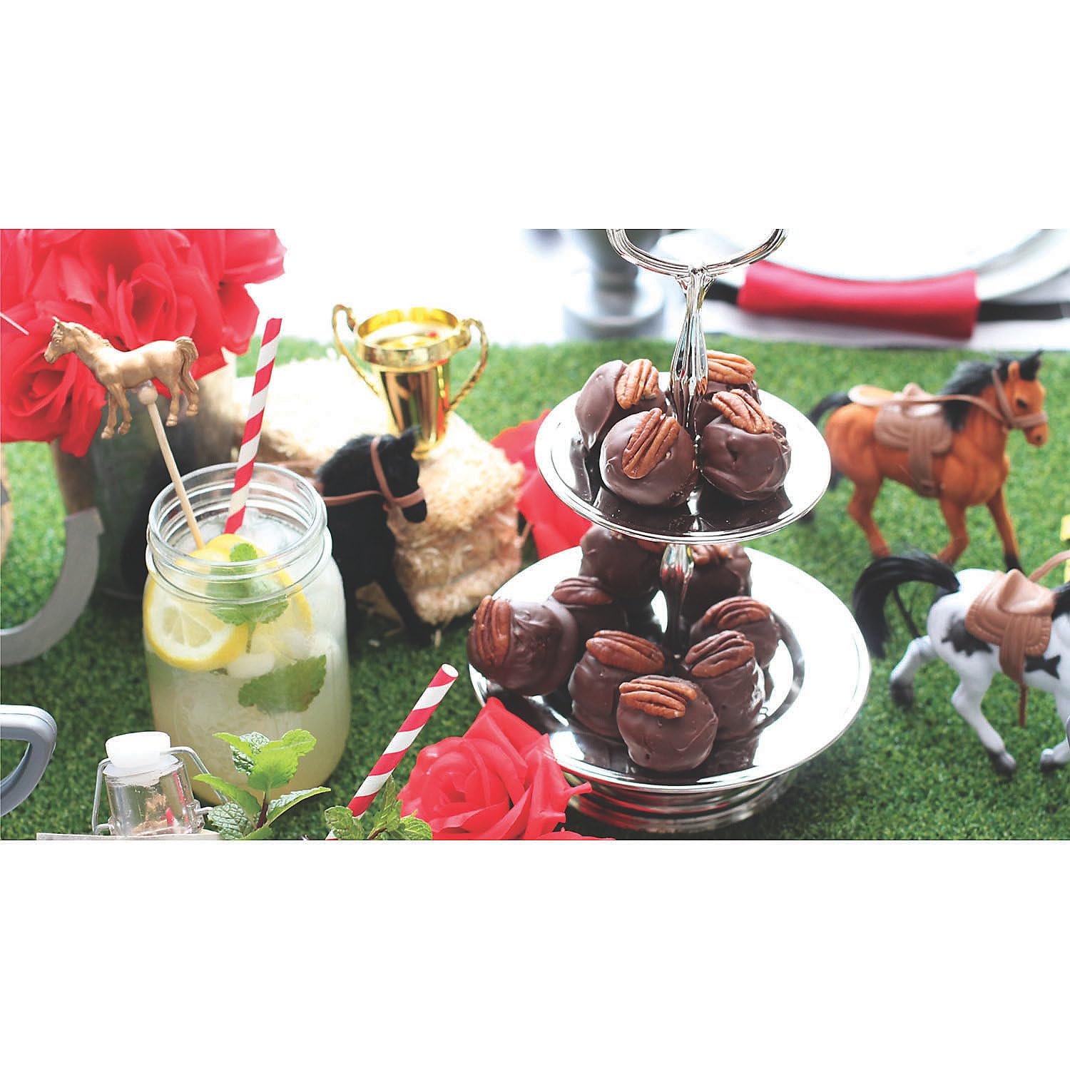 Fun Express Flocked Toy Horse Figures with Saddles Set - Realistic Miniature Horses for Kids Playtime Party Favors and Collectibles - Perfect