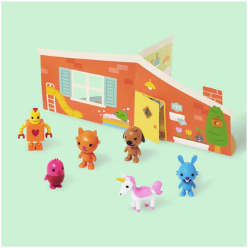 Sago Mini, Figurine Pack with 6 Toy Figures and Folding Playhouse, Kids Toys for Boys & Girls Ages 3 and up