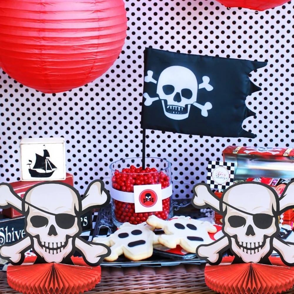 Fun Express Pirate Themed Centerpiece - Eye-catching Party Decoration for Pirate Birthday Parties Baby Showers Nautical Events & More - Fun Design