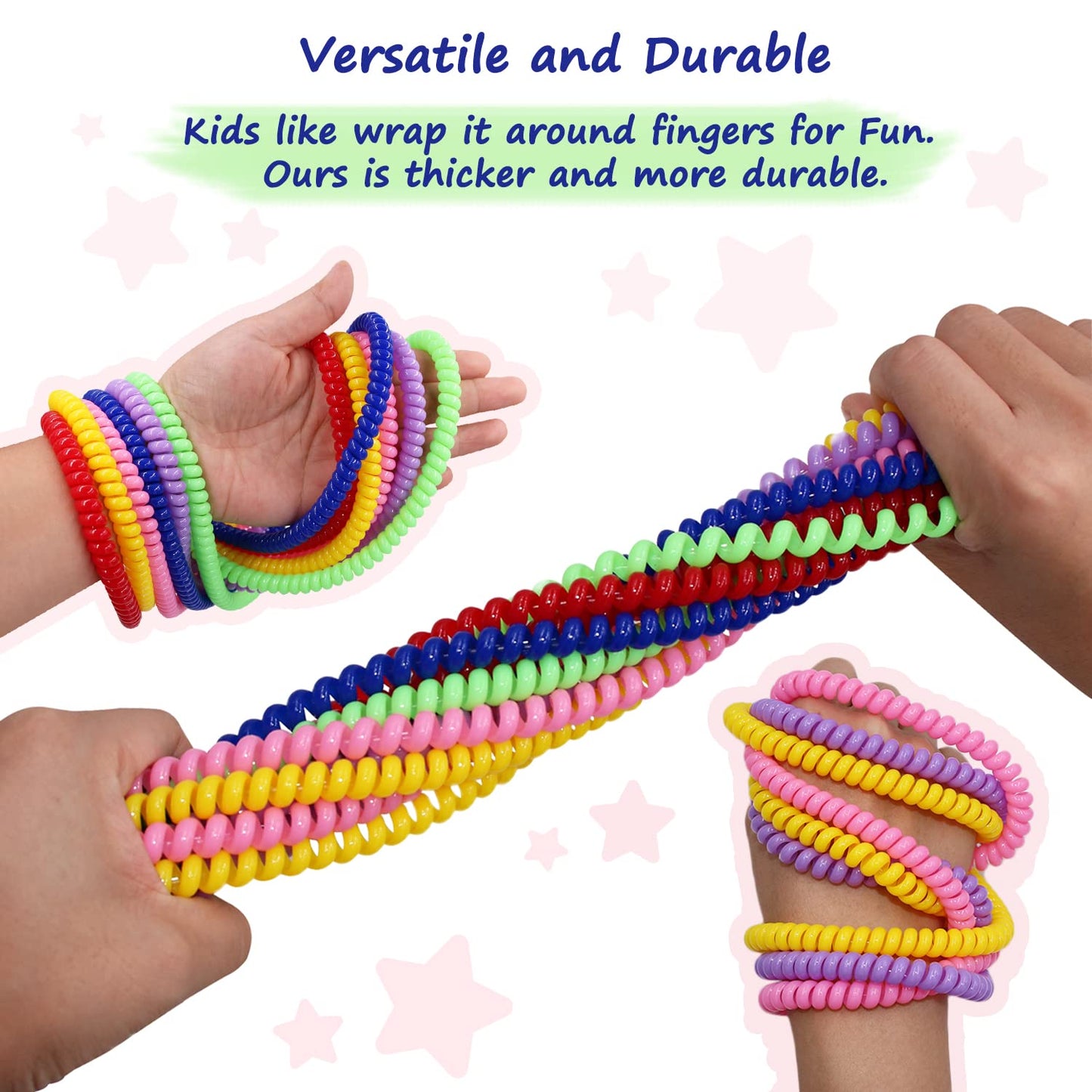 Sensory Chew Necklace for Boys and Girls, 6 Pack Stretch Chewing Necklaces for Kids with Autism ADHD SPD, Oral Motor Aids Baby Chew Toys Reduce