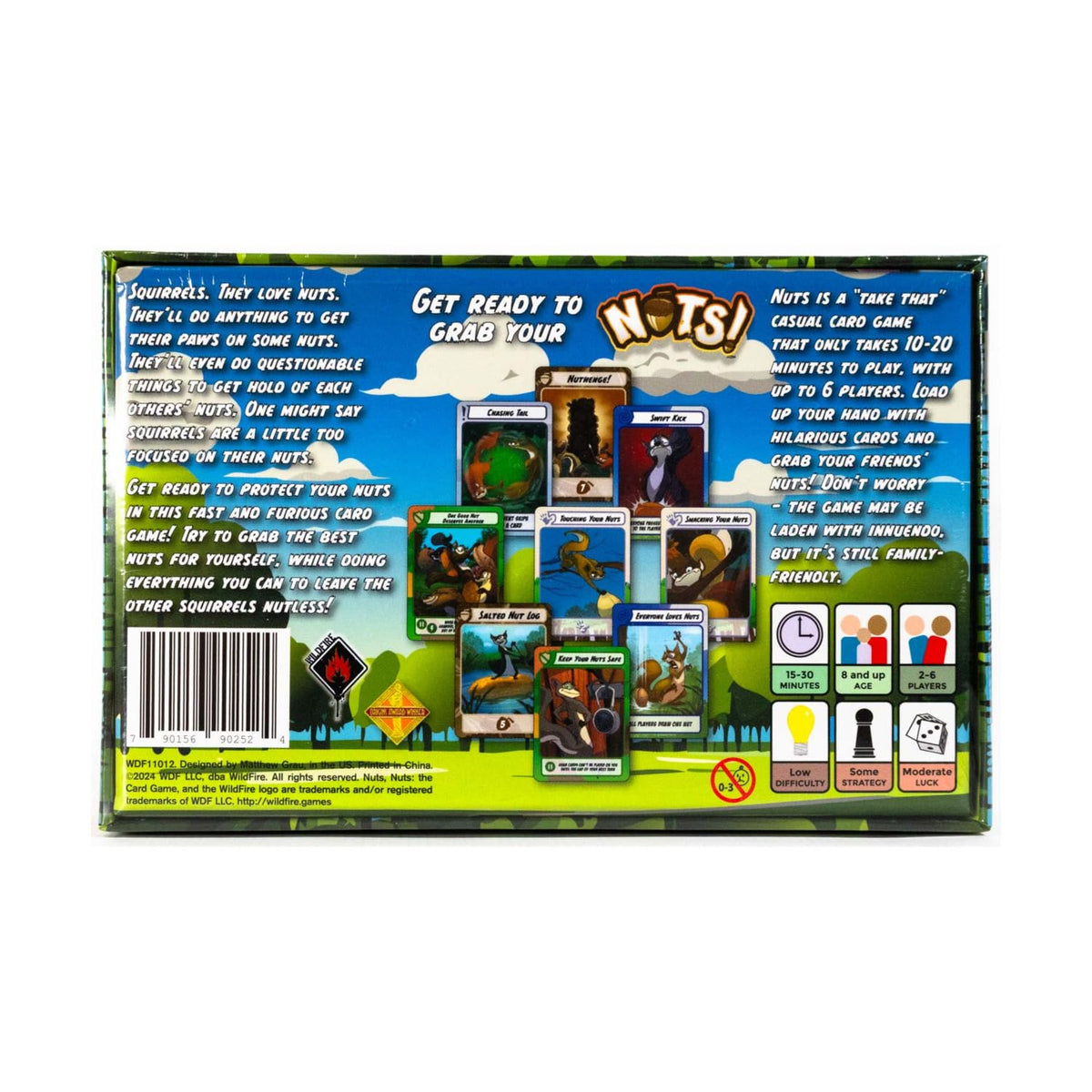 Wildfire Games: Nuts: 2nd Edition - Card Game, Playful Squirrel Theme, Take That Set Collection, Hand Management, Family Ages 8+, 2-6 Players, 15 Mins