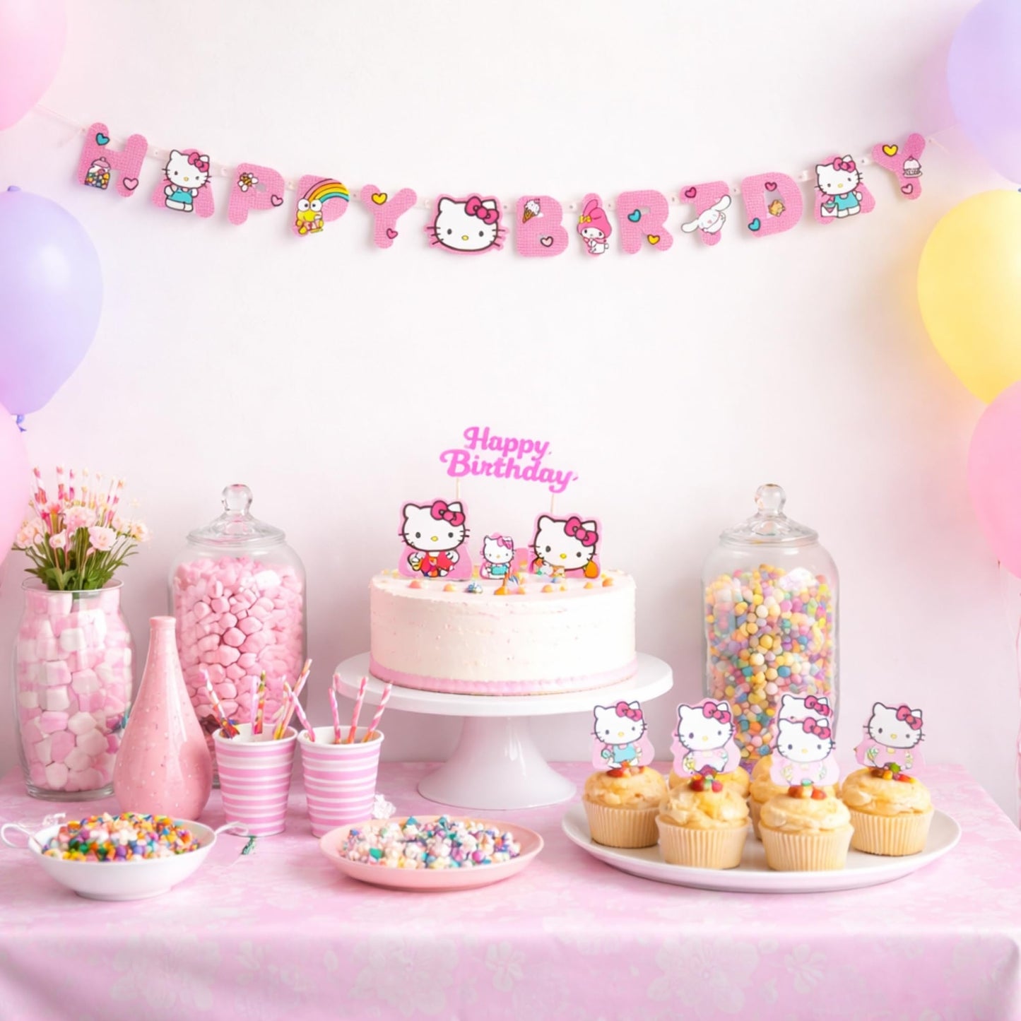 Unique Hello Kitty Jointed Banner, Events and Party Supplies