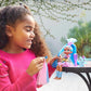 Mattel Cave Club Tella Doll (8 10-inch, Blue Hair) Poseable Prehistoric Fashion Doll with Dinosaur Pet and Accessories, Gift for 4 Year Olds and Up