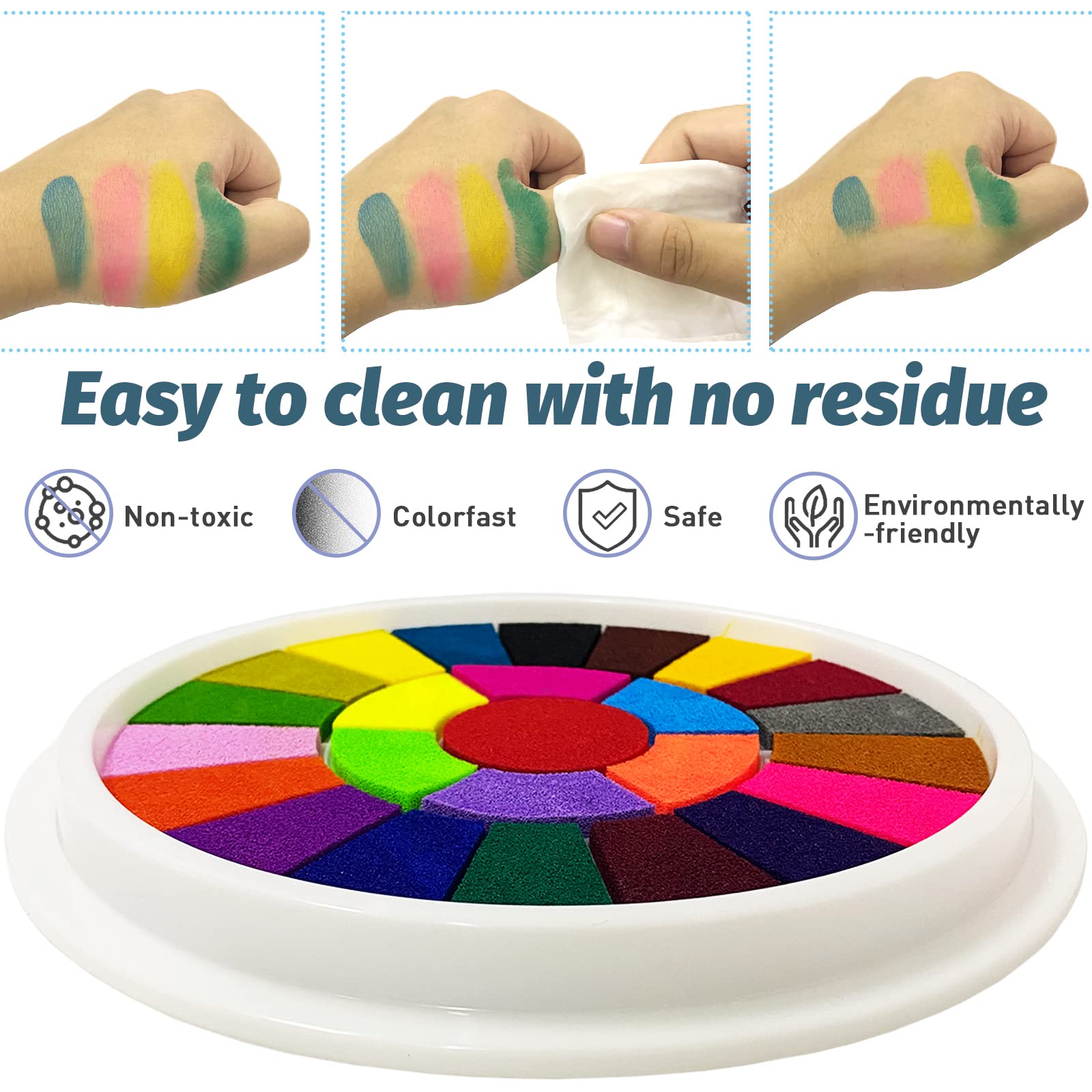 Fottaqqan 25 Color Book Finger Painting Kit Drawing Toys,Album Educational Tool Kit,Washable Children's Supplies for Birthday Kindergarten,Early