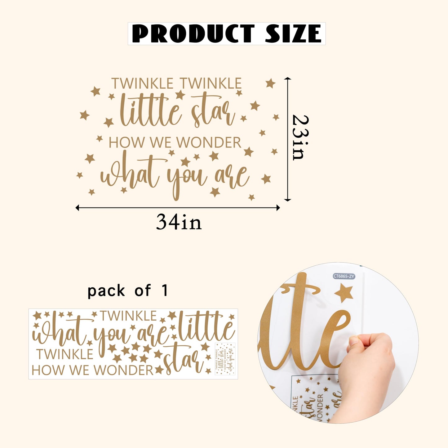 CANTLY Twinkle Twinkle Little Star How We Wonder What You are Wall Decal