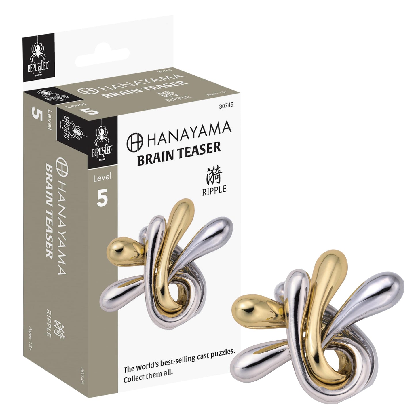 Hanayama Ripple Cast Metal Brain Teaser Puzzle, Level 5, Ages 12+